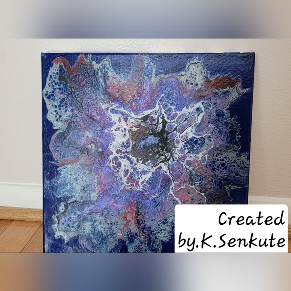 Hand made by K.Senkute 12x12 acrylic blow/spin 2024 - Picture 1 of 5